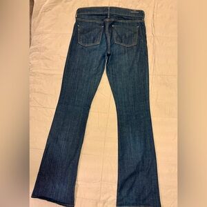 Citizens of Humanity Amber mid rise dark wash boot cut jeans. 32” inseam